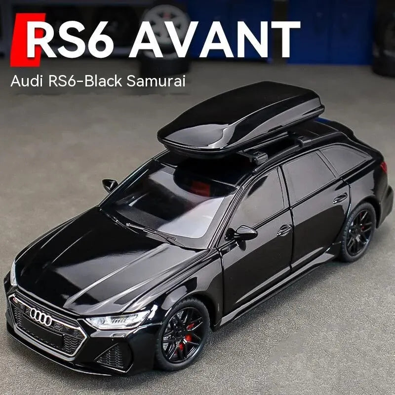 Carro modelo RS6 1:32, edição preta: personalizado para crianças, Simulação realista, metal fundido, presente perfeito para o seu filho.