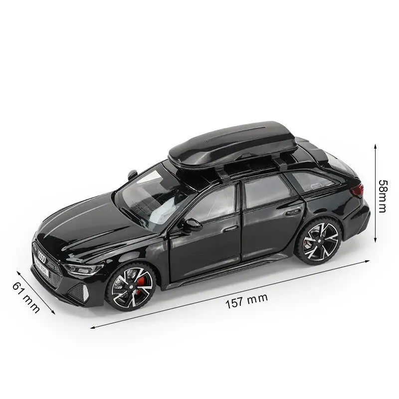 Carro modelo RS6 1:32, edição preta: personalizado para crianças, Simulação realista, metal fundido, presente perfeito para o seu filho.