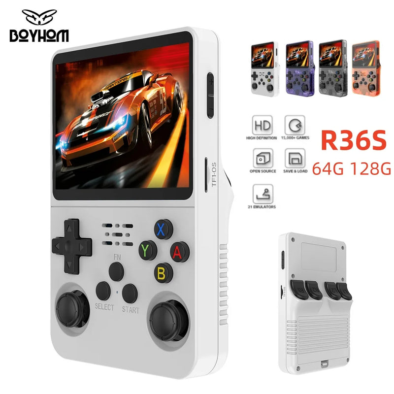 Video Game Console, Sistema Linux, 3.5 Polegada Tela IPS, Leitor de Bolso Portátil, 64GB, Jogos 128 GB, Open Source R36S Retro Handheld